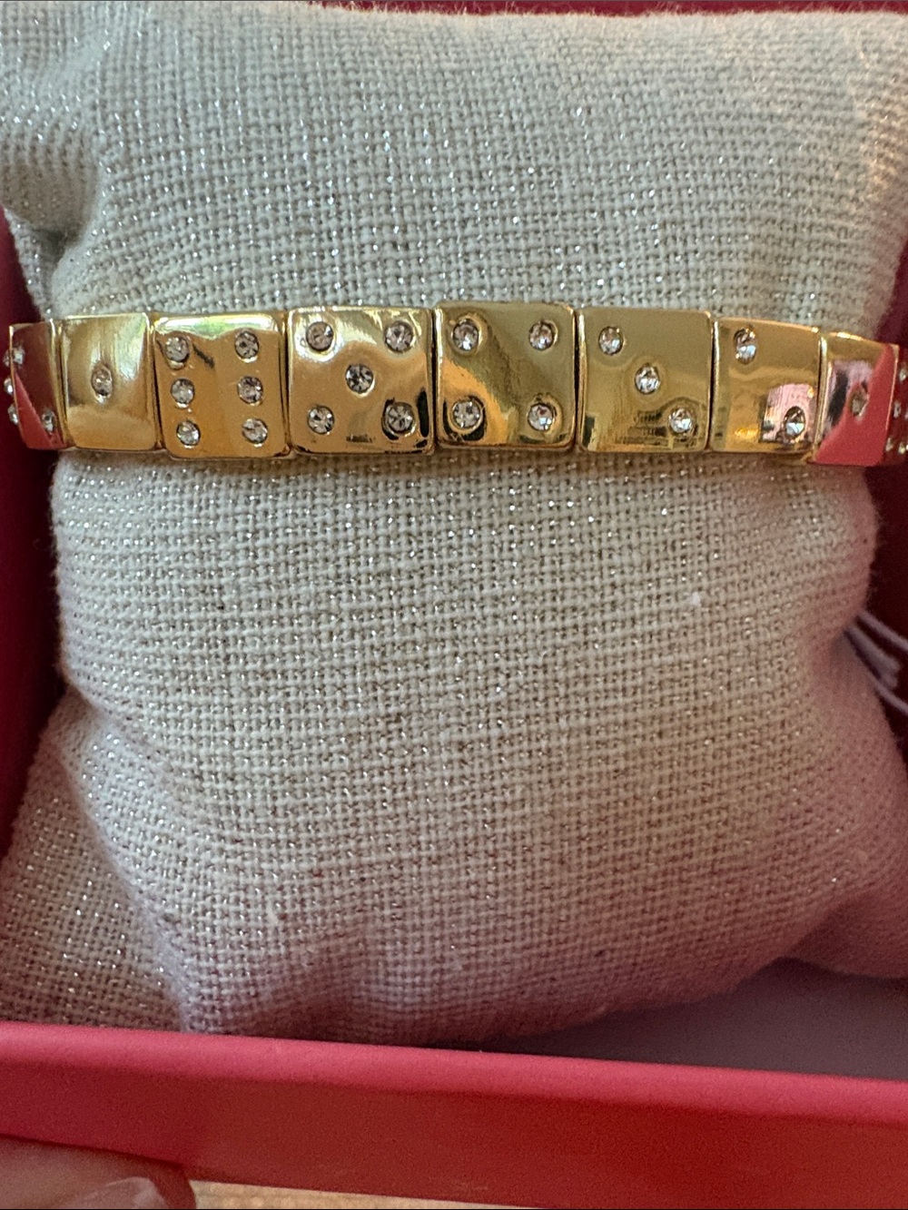 Piper K Gold-Tone Dice Crystal Accent Stretch Bracelet - Women Jewelry